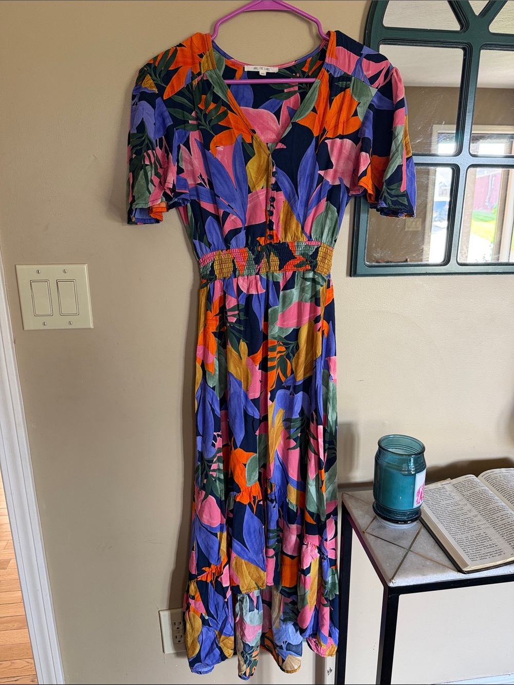 Vibrant Multicolor Floral Maxi Dress with Smocked Waist